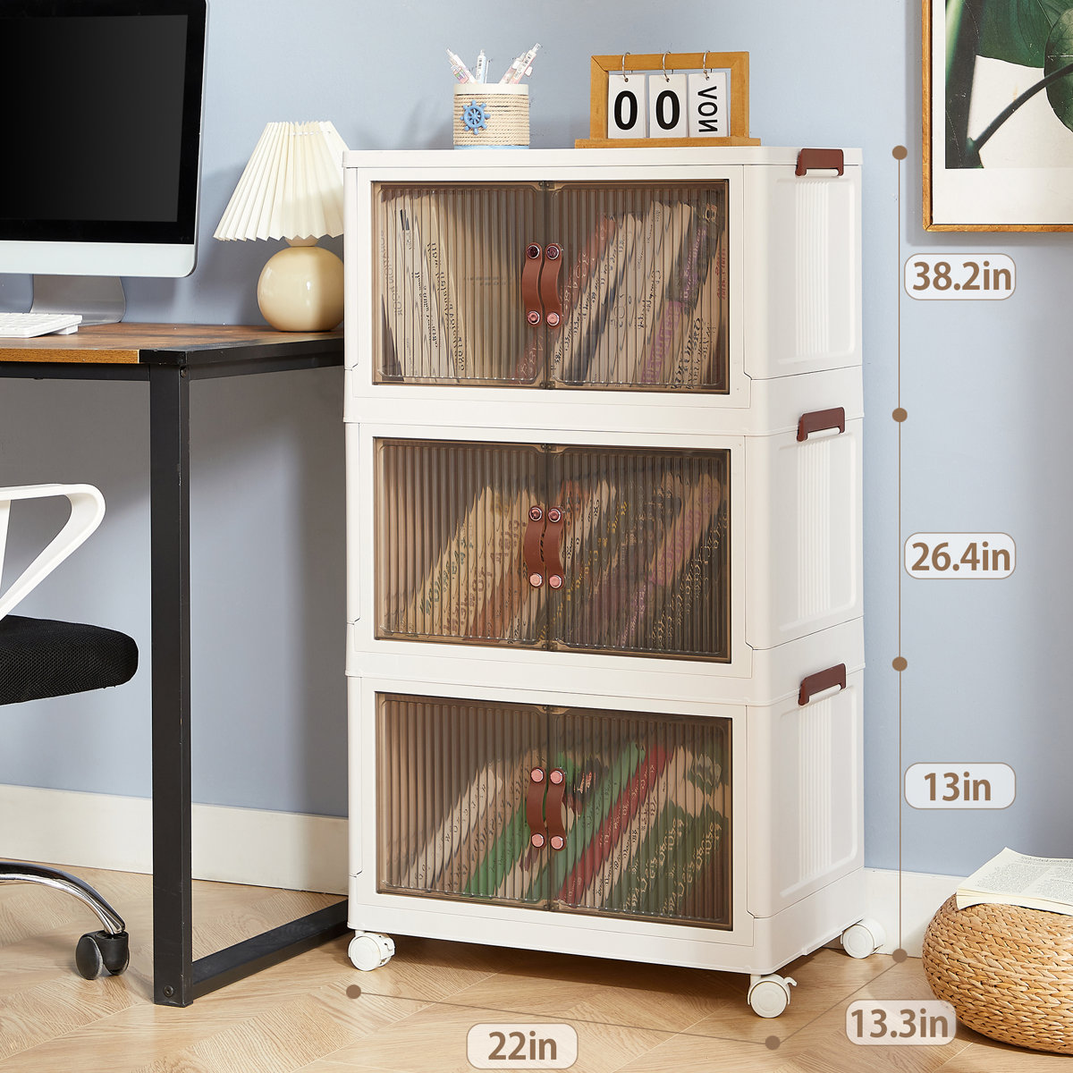 3 - Piece Stackable Storage Bins with Lid 3 Tier